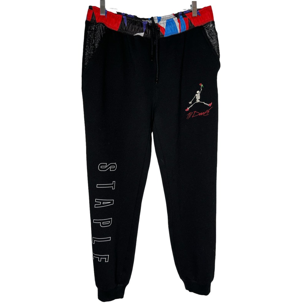 Staple Pigeon Men's Sweatpants in Black with Til Death Skeleton Size XL